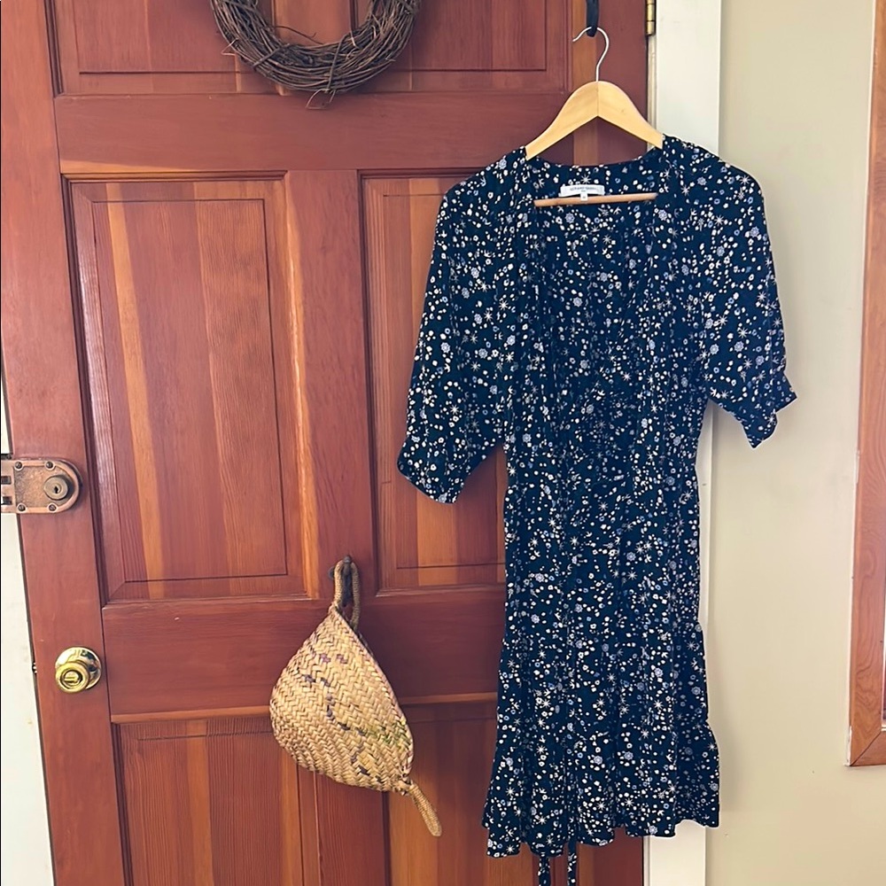 Gerard Darel Paris Black and White Floral Midi Dress